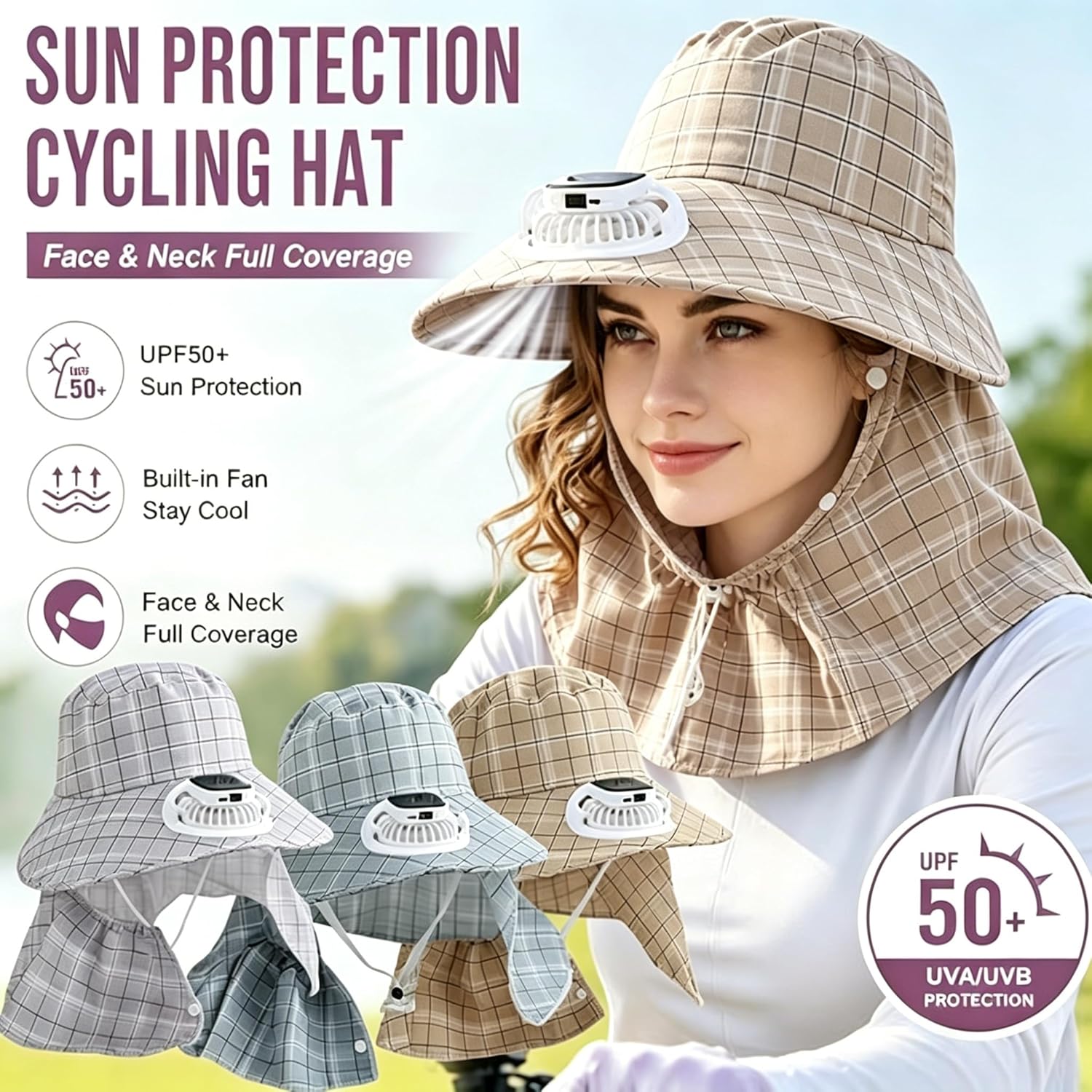 Fishing Hat - 1PC Chapeau ventilateur solaire rechargeable par