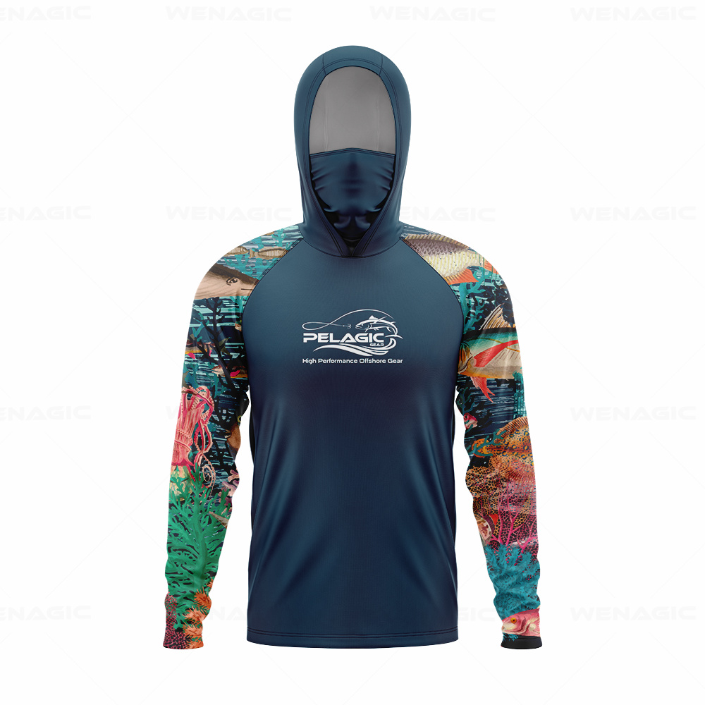 Fishing Shirt Uv Protection - Équipement pélagique hommes capuche chemise de
