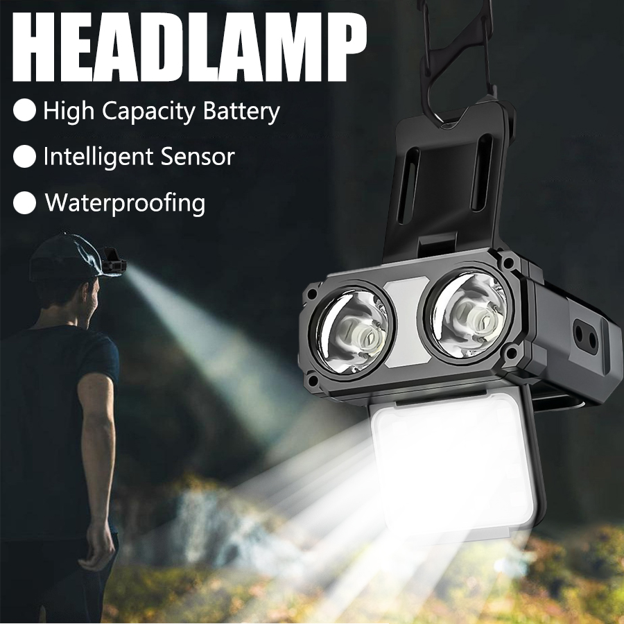 Fishing Hat - Capteur COB LED phare capuchon pince