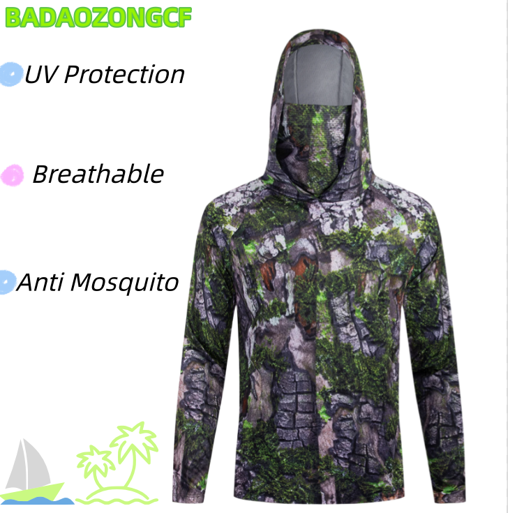 Fishing Shirt Uv Protection - Chemises de pêche à capuche pour