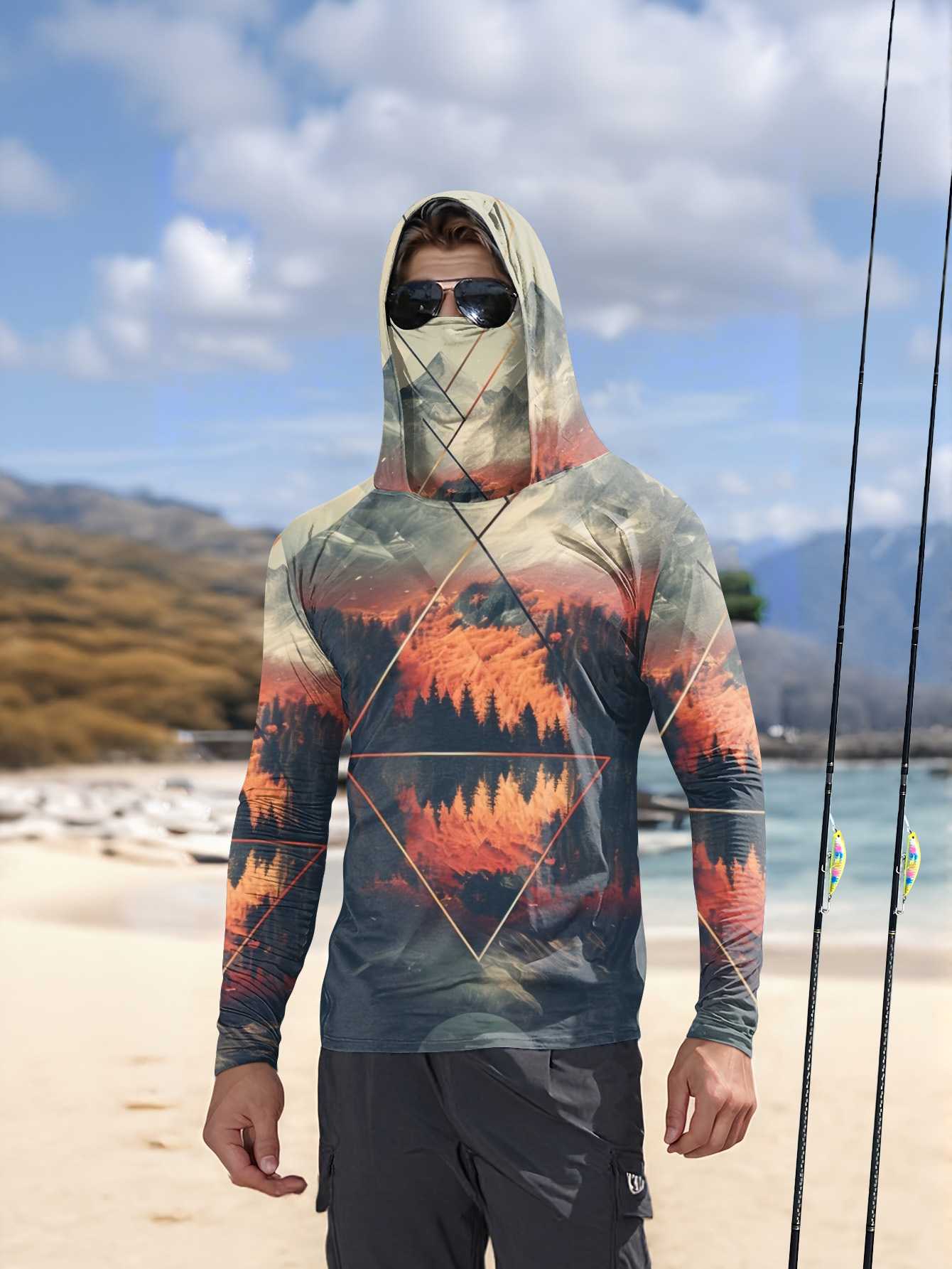 Sweat-shirt de pêche pour homm - Fishing Mask Sun Protection avis et prix